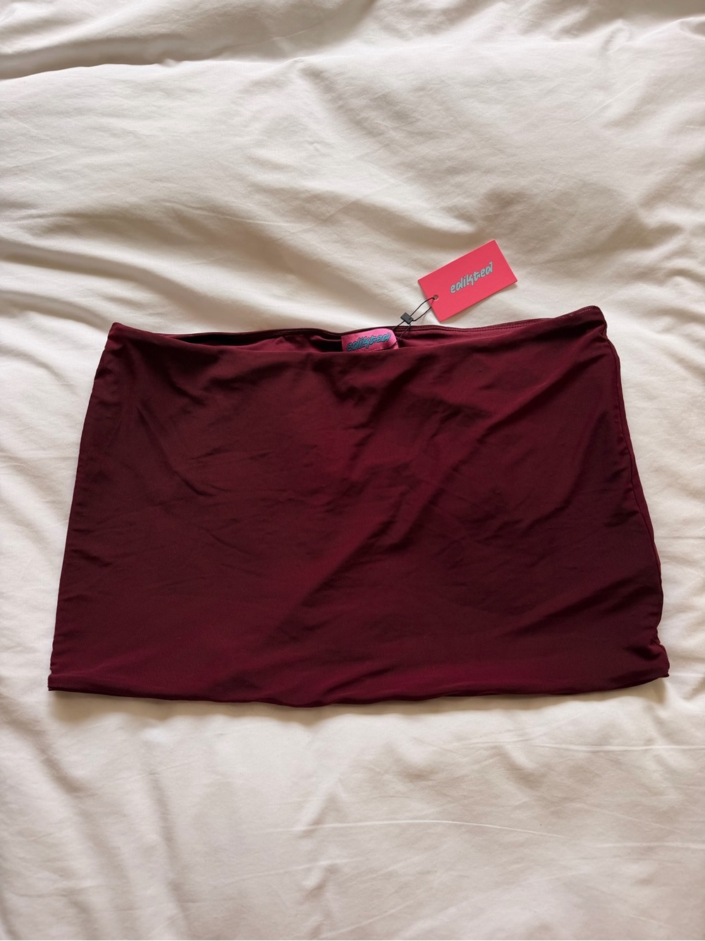 Edikted Burgundy Mini Skirt